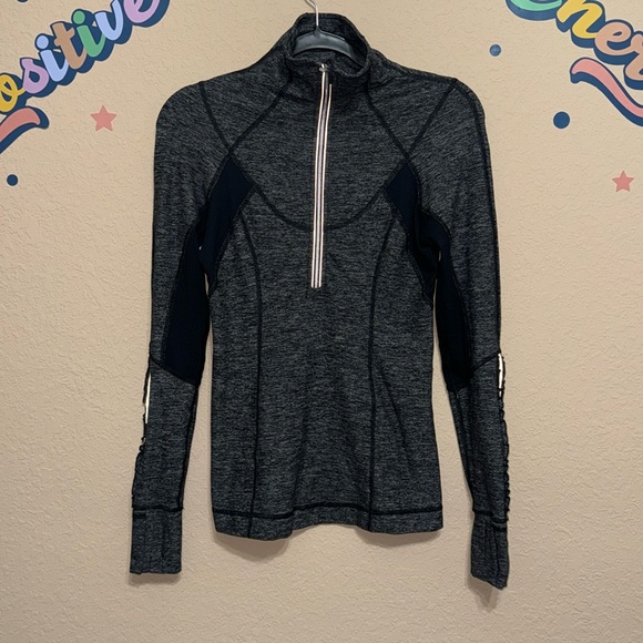 lululemon athletica Tops - LULULEMON Gray/Black Quarter Zip Top